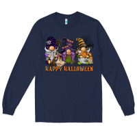 Navy happy halloween  gnomies Long Sleeve Tee - BarkalooDesign
