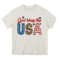 Cream god bless the usa Heavy Core Tee - BundleAndBundleShop