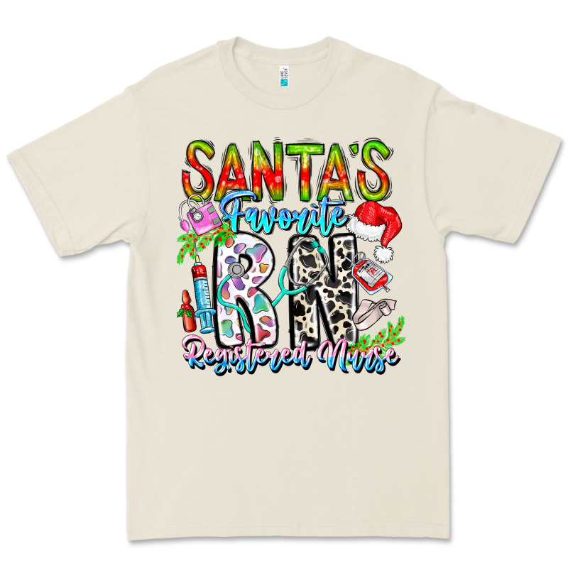 Santa's Favorite Rn Registered Nurse Premium Tee by CowhideDigitalArt | Teevron