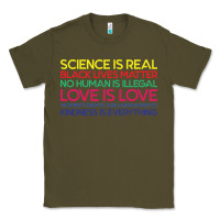 Army Green Anti Trump Science is Real Black Lives Matter T shirt Classic Tee - artisFamous