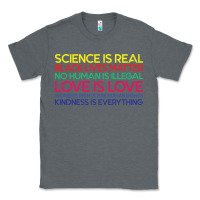 Charcoal Heather Anti Trump Science is Real Black Lives Matter T shirt Classic Tee - artisFamous