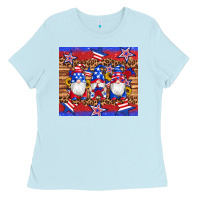 Baby Blue american flag gnomes star leopard glitter tumbler Ladies Tee - Artiststas
