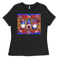 American Flag Gnomes Star Leopard Glitter Tumbler Ladies Tee | Teevron
