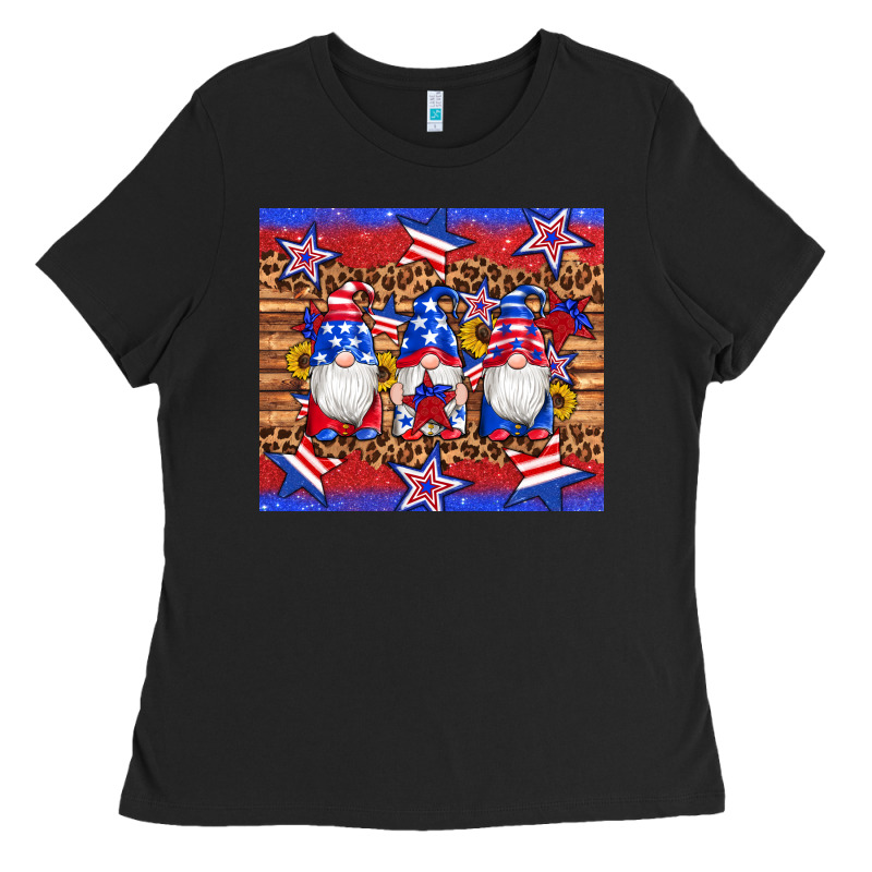 American Flag Gnomes Star Leopard Glitter Tumbler Ladies Tee by Artiststas | Teevron