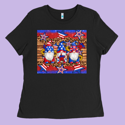 American Flag Gnomes Star Leopard Glitter Tumbler Ladies Tee Designed By Artiststas