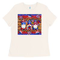 Bone american flag gnomes star leopard glitter tumbler Ladies Tee - Artiststas