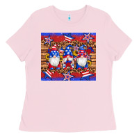 Bubblegum Pink american flag gnomes star leopard glitter tumbler Ladies Tee - Artiststas