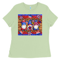 Matcha american flag gnomes star leopard glitter tumbler Ladies Tee - Artiststas