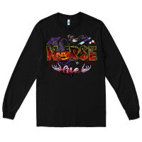 Black halloween nurse life Long Sleeve Tee - BarkalooDesign
