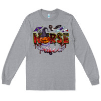 Heather Grey halloween nurse life Long Sleeve Tee - BarkalooDesign