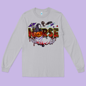 Halloween Nurse Life Long Sleeve Tee Designed By Barkaloodesign