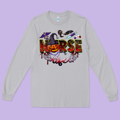 Halloween Nurse Life Long Sleeve Tee Designed By Barkaloodesign