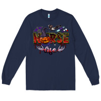 Navy halloween nurse life Long Sleeve Tee - BarkalooDesign