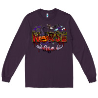 Plum halloween nurse life Long Sleeve Tee - BarkalooDesign