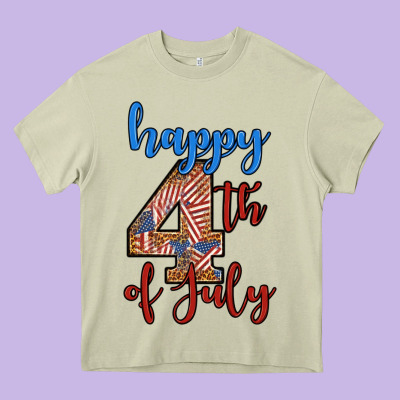 Happy 4th Of July Heavy Core Tee Designed By Bundleandbundleshop