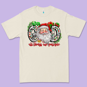 With God All Things Are Possible Santa Premium Tee Designed By Cowhidedigitalart