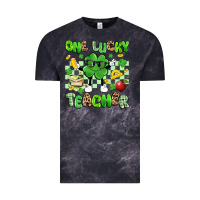 Cloud Black one lucky teacher Vintage Tee - Artiststas