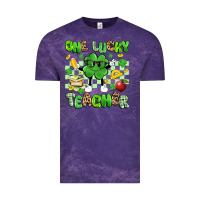 Cloud Purple one lucky teacher Vintage Tee - Artiststas