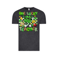 Vintage Black one lucky teacher Vintage Tee - Artiststas