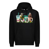 Black cow coffee cups Premium Hoodie - AdoDesignShop