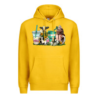 Lemon cow coffee cups Premium Hoodie - AdoDesignShop