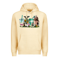 Pina Colada cow coffee cups Premium Hoodie - AdoDesignShop