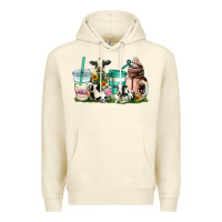 Sandshell cow coffee cups Premium Hoodie - AdoDesignShop