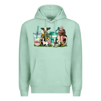 Seafoam cow coffee cups Premium Hoodie - AdoDesignShop