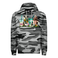 Slate Camo cow coffee cups Premium Hoodie - AdoDesignShop