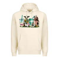Tofu cow coffee cups Premium Hoodie - AdoDesignShop