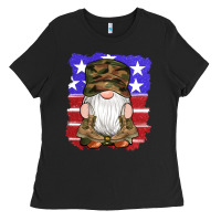 Black military gnomes boots american flag Ladies Tee - Artiststas