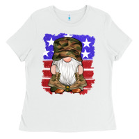 White military gnomes boots american flag Ladies Tee - Artiststas