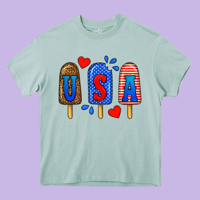 Usa Popsicles Heavy Core Tee Designed By Bundleandbundleshop