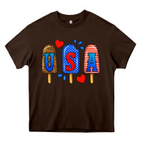 Chocolate Brown usa popsicles Heavy Core Tee - BundleAndBundleShop