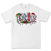 White Teacher Christmas Premium Tee - CowhideDigitalArt