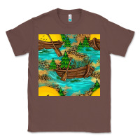 Chestnut Lake Boat Rudder And Sunflowers Seamless Pattern Classic Tee - BundleAndBundleShop