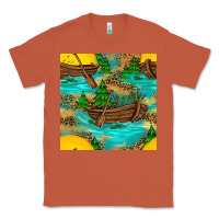 Copper Lake Boat Rudder And Sunflowers Seamless Pattern Classic Tee - BundleAndBundleShop