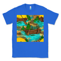 True Royal Lake Boat Rudder And Sunflowers Seamless Pattern Classic Tee - BundleAndBundleShop