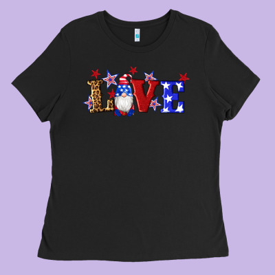 American Flag Gnomes Love Ladies Tee Designed By Artiststas