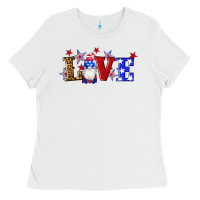 White american flag gnomes love Ladies Tee - Artiststas