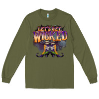Army Green lets get wıcked Long Sleeve Tee - BarkalooDesign