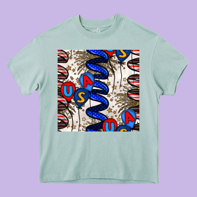 Usa Balloons Seamless Pattern Heavy Core Tee Designed By Bundleandbundleshop