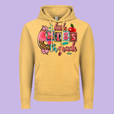 Little Miss 6 Th Grade Vintage Hoodie Designed By Adodesignshop