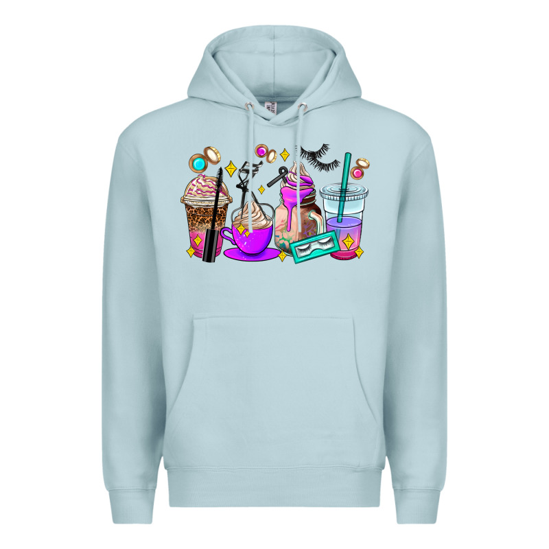 Lash Hustler Coffee Cups Premium Hoodie by AdoDesignShop | Teevron