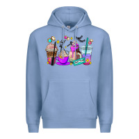 Colony Blue lash hustler coffee cups Premium Hoodie - AdoDesignShop