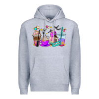 Heather Grey lash hustler coffee cups Premium Hoodie - AdoDesignShop