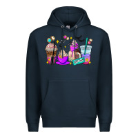 Navy lash hustler coffee cups Premium Hoodie - AdoDesignShop
