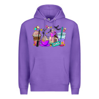 Purple lash hustler coffee cups Premium Hoodie - AdoDesignShop