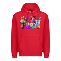 Red lash hustler coffee cups Premium Hoodie - AdoDesignShop