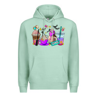 Seafoam lash hustler coffee cups Premium Hoodie - AdoDesignShop